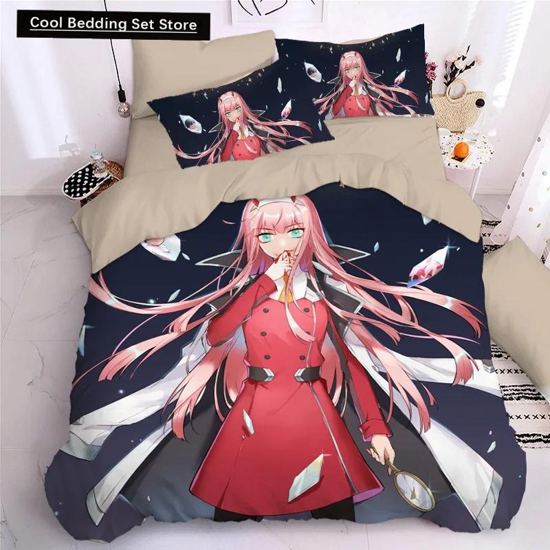 

Комплекты постельного белья Darling In The Frank XX, японские аниме-фигурки из игр, напечатанные на 3D-принтере, комплекты пододеяльников Twin Queen King Single Size 150x200cm 3pcs