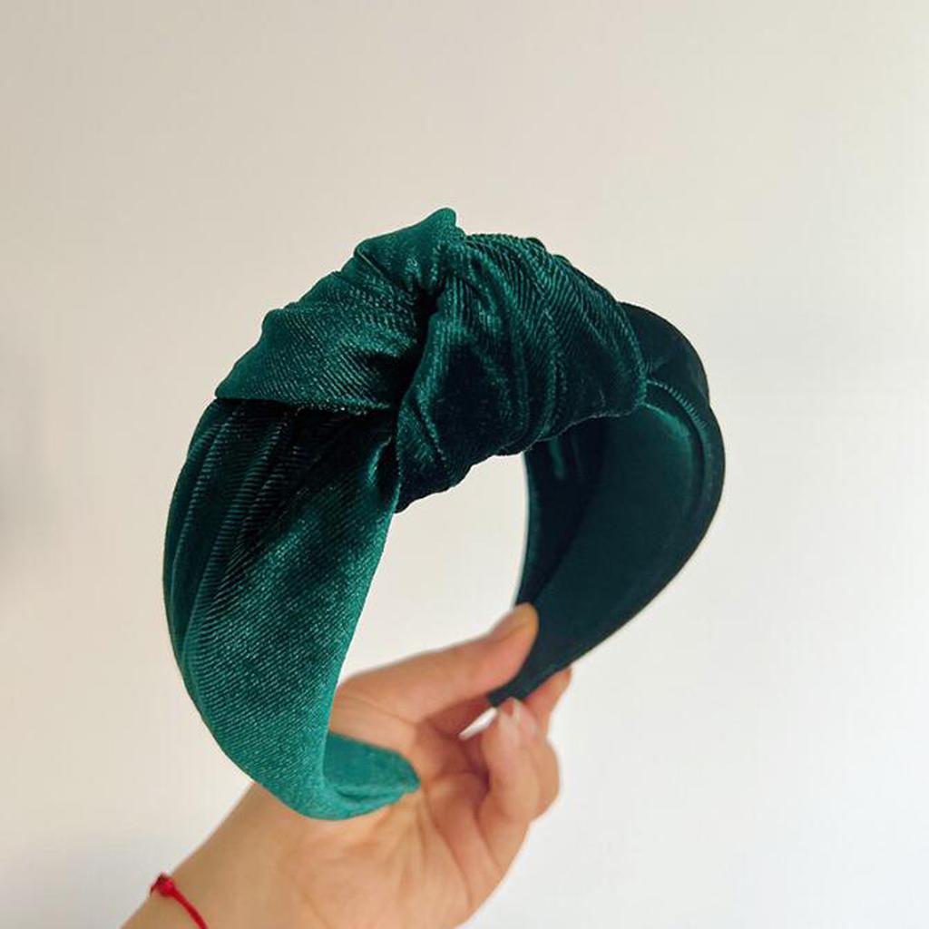 PROLY New Fashion Hairband For Women Solid Color Wide Side Headband Warm Canary Velvet Turban Winter Hair Accessories