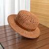 Sun Protection Straw Boater Hat Lightweight Flat Top Beach Hat Handwoven Sun Cap  Garden Tea Party