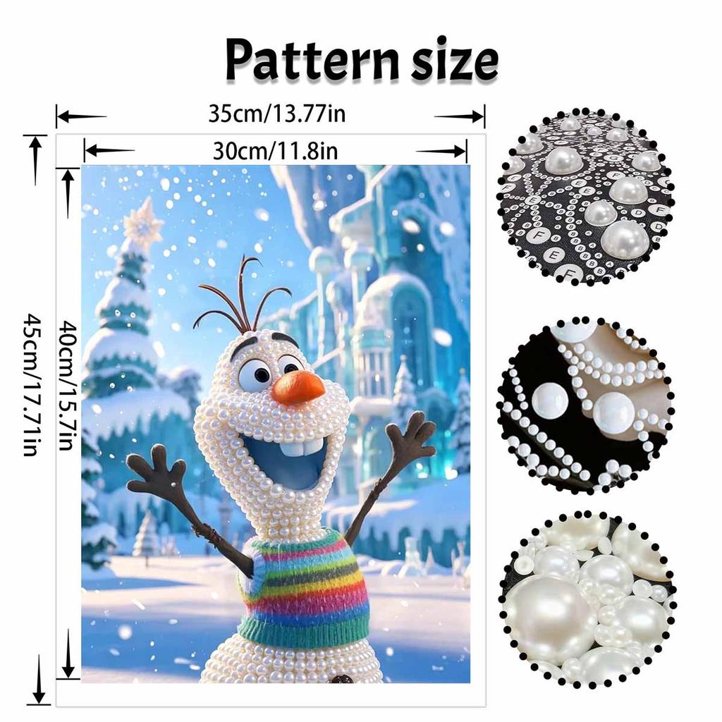 Disney DIY Pearl Art Olaf Themed Creative Pearl Painting Decorative Wall Art Creative Ornament Gift for Friends Desktop Decor