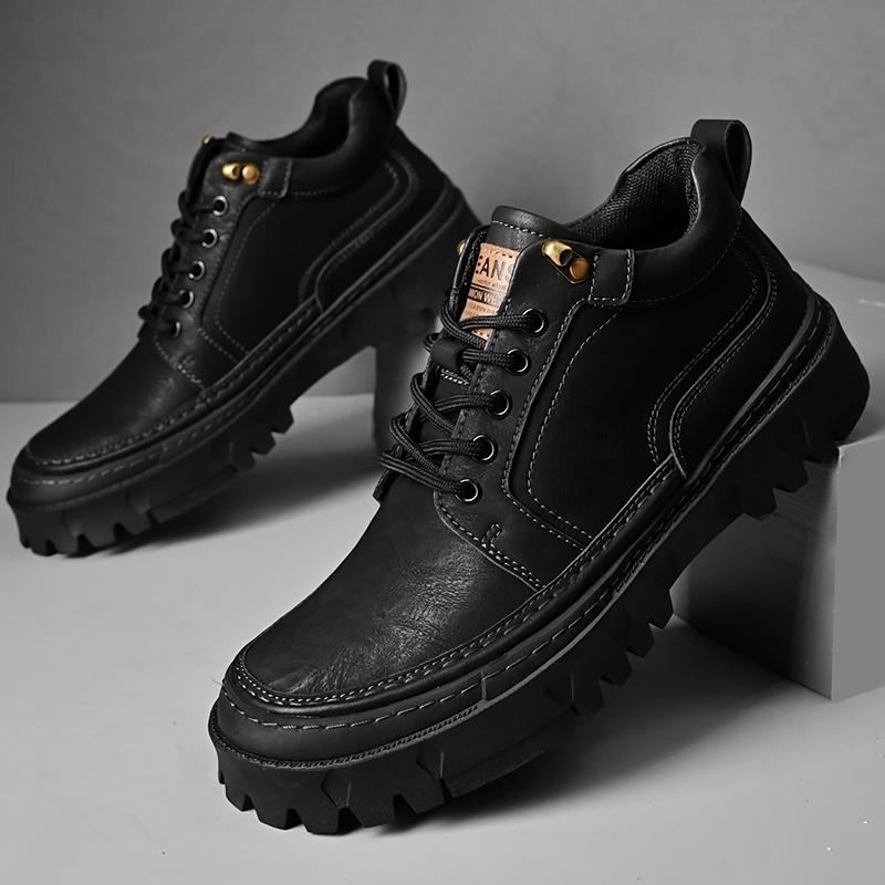 

Модные Новые Стильные Мужские Износостойкие Рабочие Ботинки Натуральная Кожа Мужские Повседневные Деловые Туфли 2024 Высокое Качество Мужские Ботинки На Шнуровке для Улицы 44 чёрный