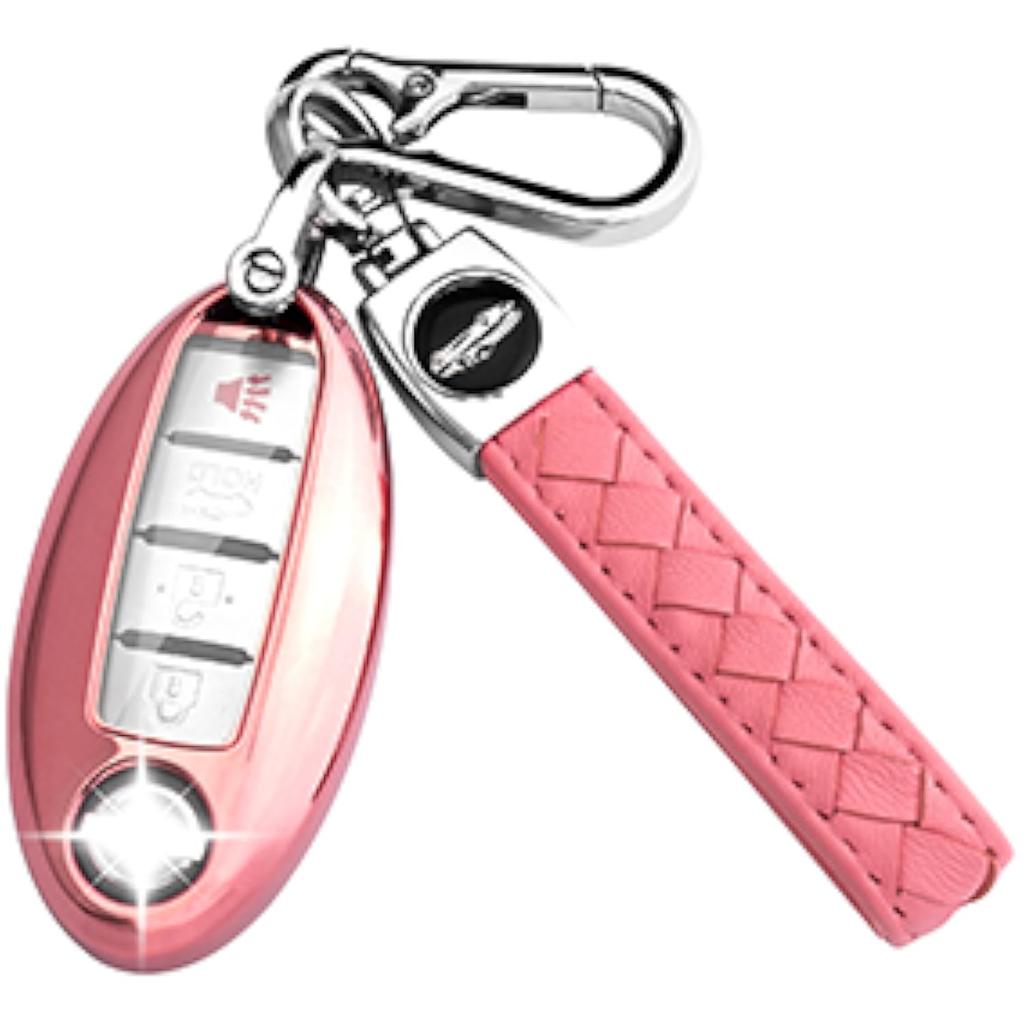 Nissan Schlüsselanhänger, weiches TPU Schlüsselgehäuse, vollständig geschützt Altima Rogue Maxima Sentra Infiniti Armada Limousine 3 4 5 Tasten Clip