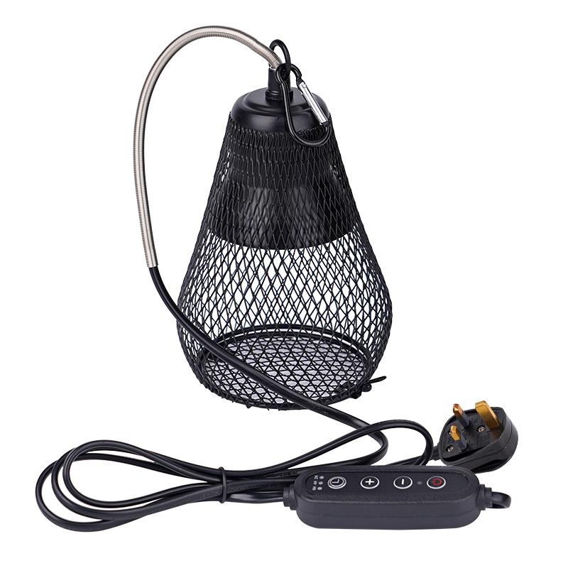 Reptile Heat Lamp Shade Pet Heater Guard Timeable Heat Lamp Anti-Scalding Preservation Infrared Ceramic Heat Lamp Lizard Turtle