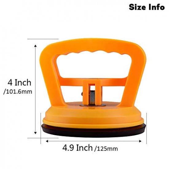 IMT 4.9" Glass Suction Cup Tiles Window Lifter, Power Grip Vacuum Lifter For Glass/Tiles/Mirror/Granite Lifting, Dent Repair Sucker Plate, Double