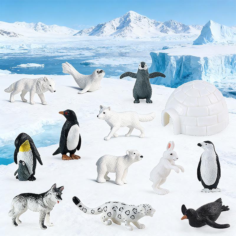 Realistic Arctic Animal Models Toys: Polar Bear, Beluga, Seal, Wolf, Snow Leopard, Penguin