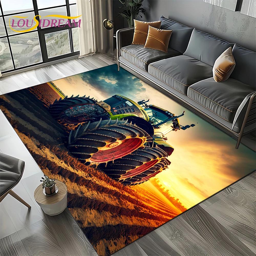 27 Style Truck Retro 3D Tractor Car Carpet Rug for Living Room Bedroom Home Sofa Decoration,Kid Area Rug Non-slip Floor Mat Gift