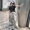 Girls' 2024 Summer Hip-Hop Graffiti All-Match Long Pants
