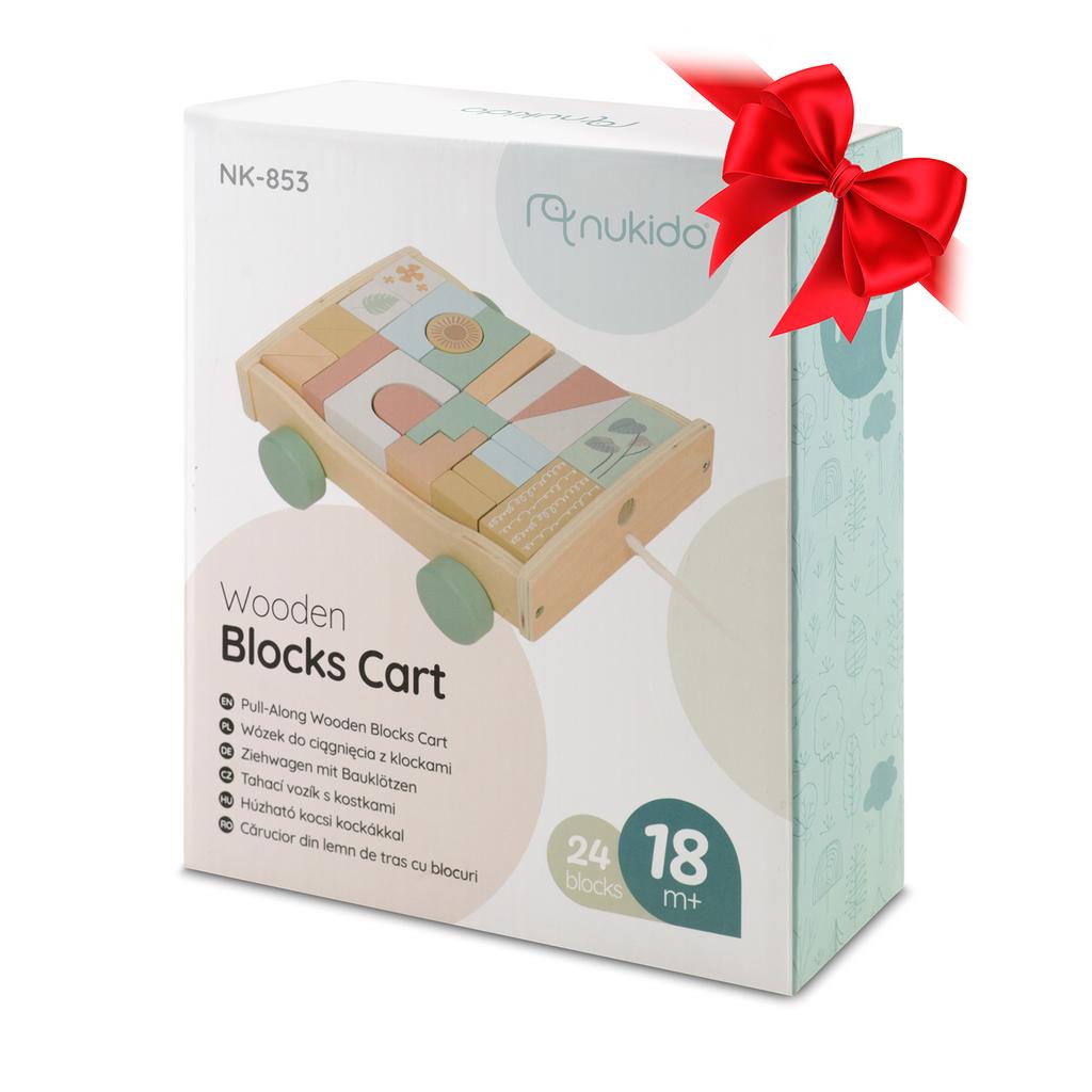 Wooden Pull Toy With Blocks Nk-853 Nukido