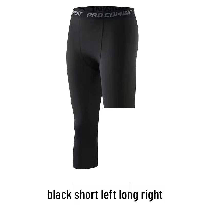 Men's Quick-Dry Compression Basketball Tights, Single-Leg, Seven-Point, Base Layer, Fitness Training Pants