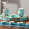 Auratic Madam Porcelain West Lake Blue 15-Piece Kung Fu Tea Set
