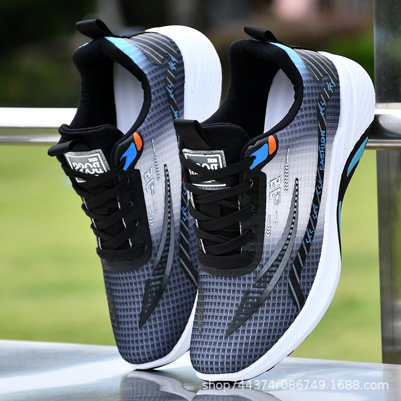 Neue Frühjahrs- und Herbst-Flugweb-Mesh-Schuhe atmungsaktive und leichte Laufschuhe rutschfeste Freizeit-Sportschuhe weich-gepolsterte Fitnessschuhe