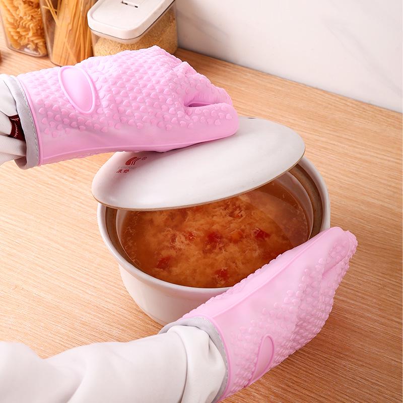 Heat-Resistant Non-Slip Silicone Oven Mitts for Baking