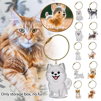 Cat Dog Keychain Pendant Ginger Cat Siamese Calico Cathair Storage Box Hanging Cat Bag Hanging Pet Hair Grooming Souvenirs