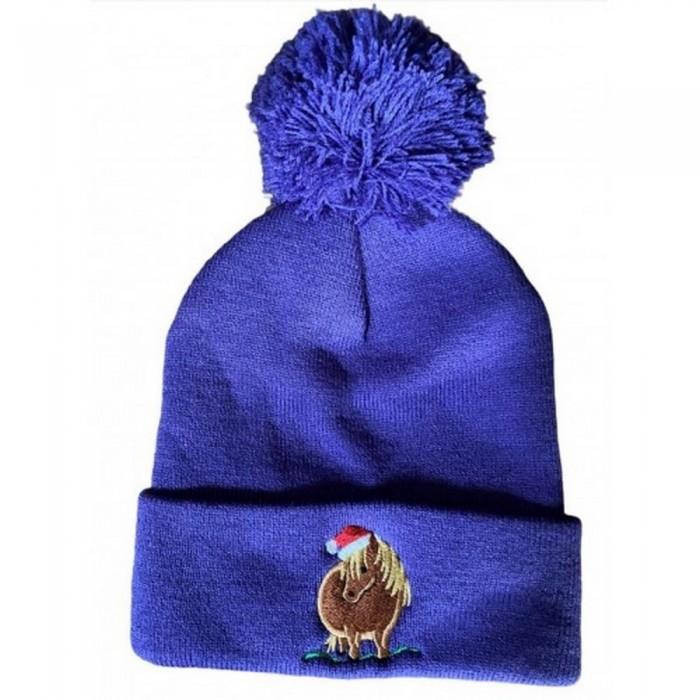 British Country Collection Childrens/Kids Santa Pony Pom Pom Christmas Beanie