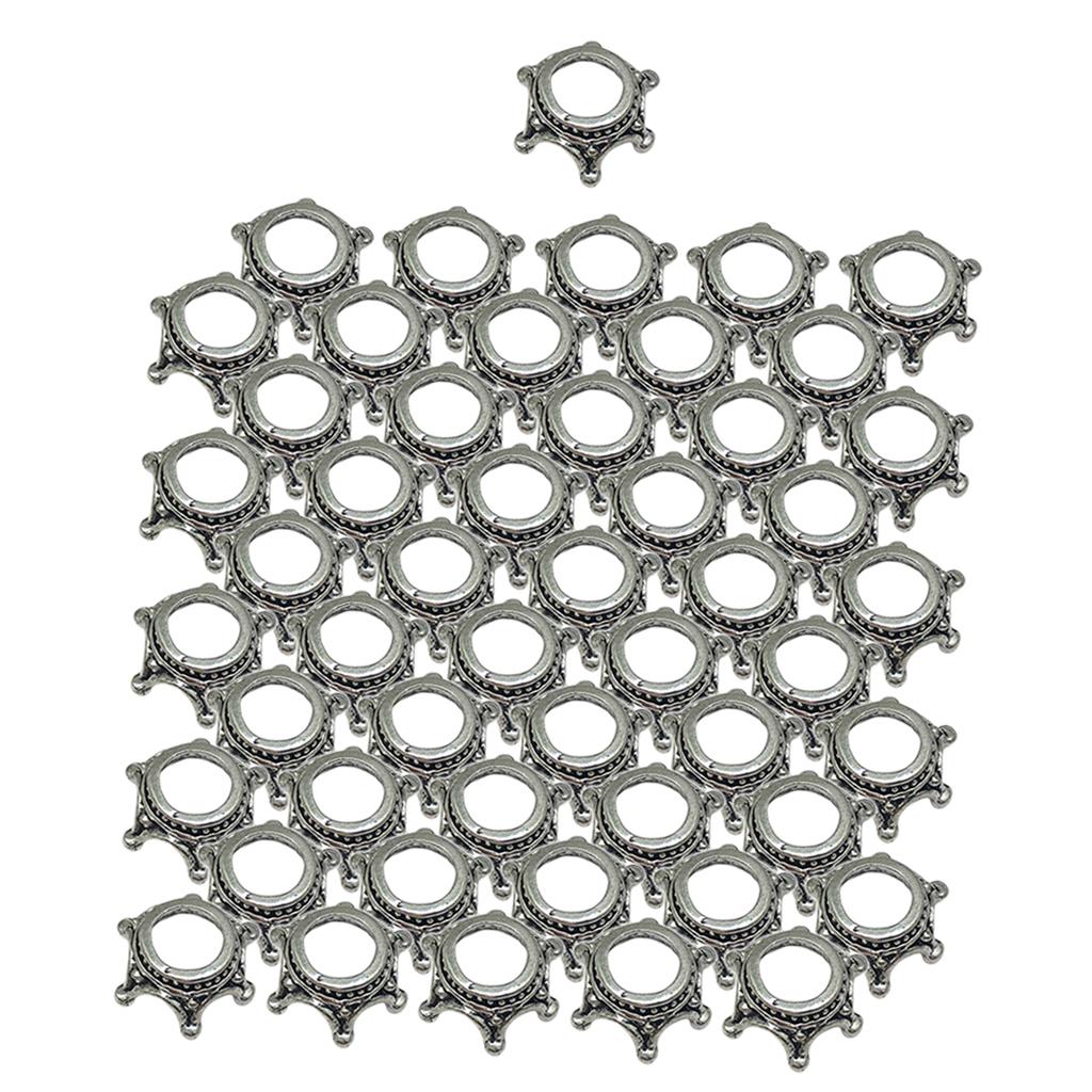 50pcs Crown Charms Beads for Jewelry Making Necklace Earrings Antique Bronze