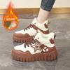 Fashion Women's High-Top Fleece Lined Thickened Winter Sneakers Outdoors Casual Thick Bottomed Warm Snow Boots Comfortable Cotton Shoes