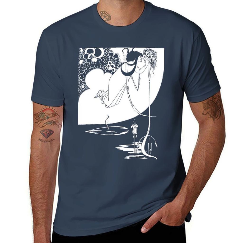 Enhanced Aubrey Beardsley The Climax 1893 on Turquoise TShirt Breathable Gym Short Sleeve TShirt
