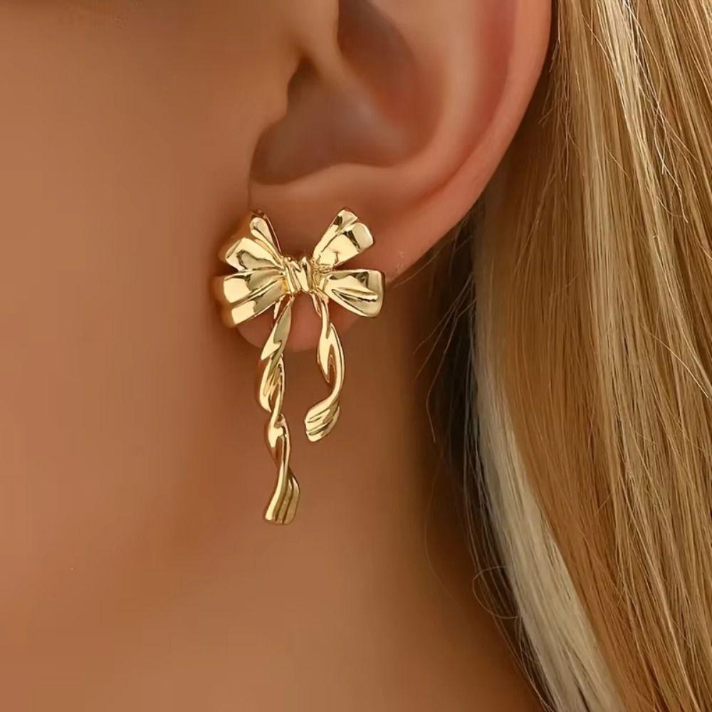 Elegant Design Bowknot Stud Earrings Chic Design Statement Earrings Versatile Use