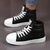 High-top Casual Board Shoes Women's Autumn 2025 New Large Size 46 Small Size 35 White Shoes PU Thick-soled Single Cotton Shoes