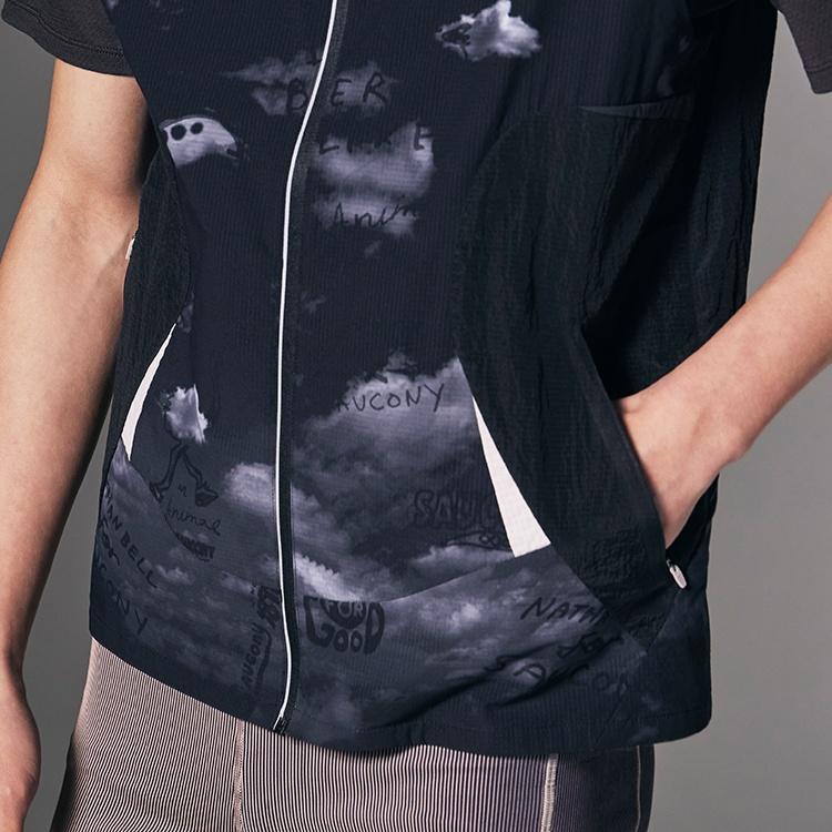 Saucony Nathan Bell Series Running Training Series Stand Collar Fashion Soft Versatile Sleeveless Vest Unisex Vests Black SA2259VT42C-PR245