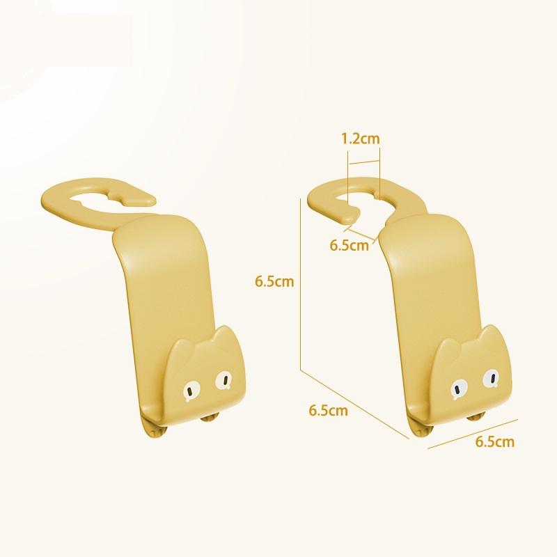 2Pcs Cartoon Car Hook Creative Car Seat Hanger Hook Organizer Stand Bags Clothes key Sundries Clip Auto Interior Accessories