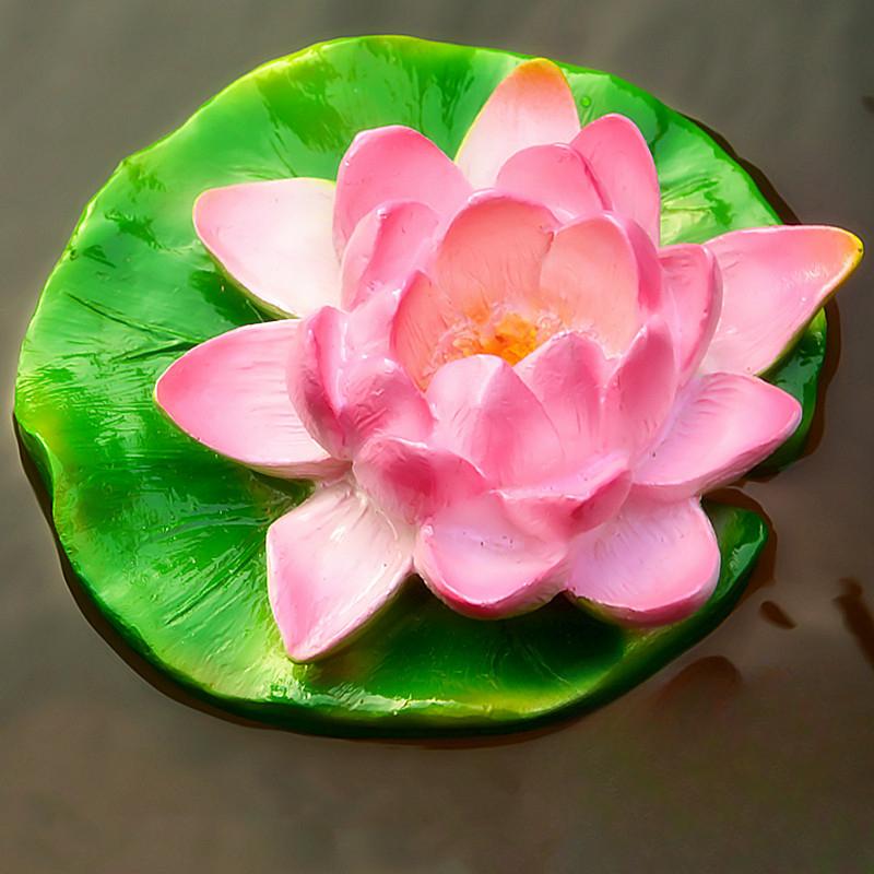 Resin Floating Frog Turtle Fish Pond Flowing Water Fountain Water Surface Lotus Flower Decoration Resin Crafts Floating Crafts