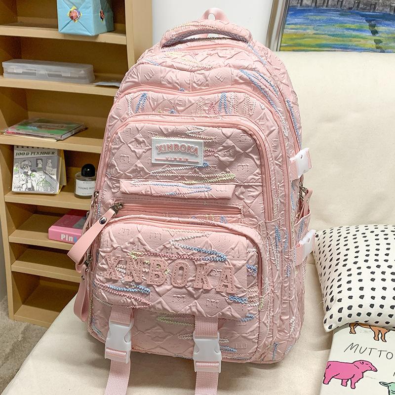 School bag for children, primary school students and girls, high-value two-piece set, large-capacity backpack, fashionable backpack bag.
