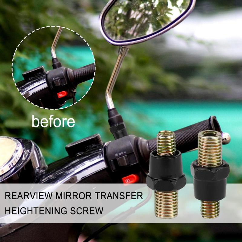 Motorcycle Rearview Mirror Screws Rearview Mirror Fixing Heightening Screw Auti-Rust Fixing Accessory For Motorcycle And Scooter