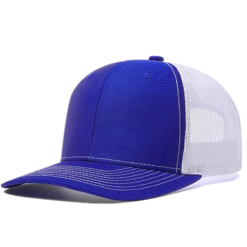 Unisex Zweifarbig Baseballkappe Mit Gebogenem Schirm Premium Trucker-Kappe Für Männer & Frauen Lässige Outdoor Atmungsaktive Sommerkappe 56cm-60cm blue