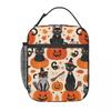 Heks Zwarte Kat Pompoen Halloween Patroon Geïsoleerde Lunchtas voor Vrouwen Kinderen Lekkagevrije Voedseldozen Thermische Lunchbox Tote