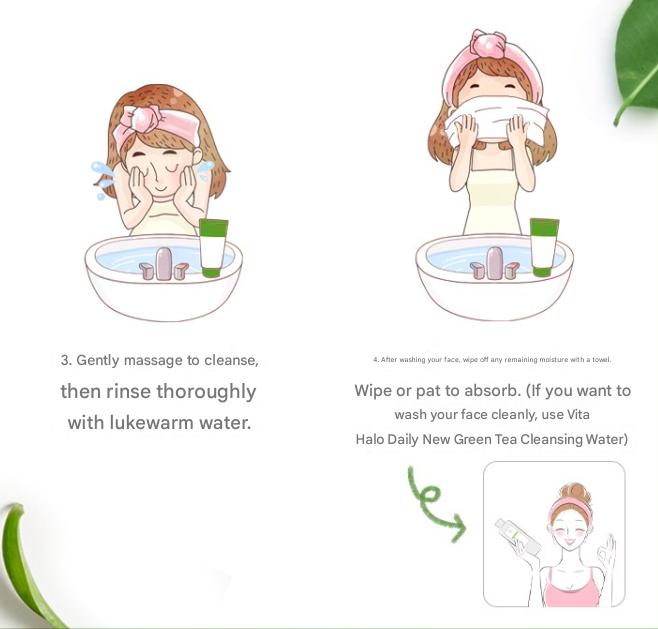 [VITAHALO] VitaHalo Daily New Jeju Green Tea Cleansing Foam, 150ml, 2pcs