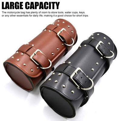 Motorrad-Werkzeugtasche, PU-Leder-Motorrad-Gabeltasche, Satteltasche mit verstellbaren Riemen, Lenkertasche