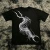 Klassischer Y2K Gothic Stil High Street T-Shirt Druck Oversized T-Shirt Harajuku Rundhals Baumwoll Tops 2026 Sommer Unisex Unisex Tops