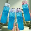 1PC Clear Deep Blue Underwater Ocean Print 750ml Color Plastic Sports Water Bottle Leakproof Flip Straw Lid Suitable for Sports Office Home Use