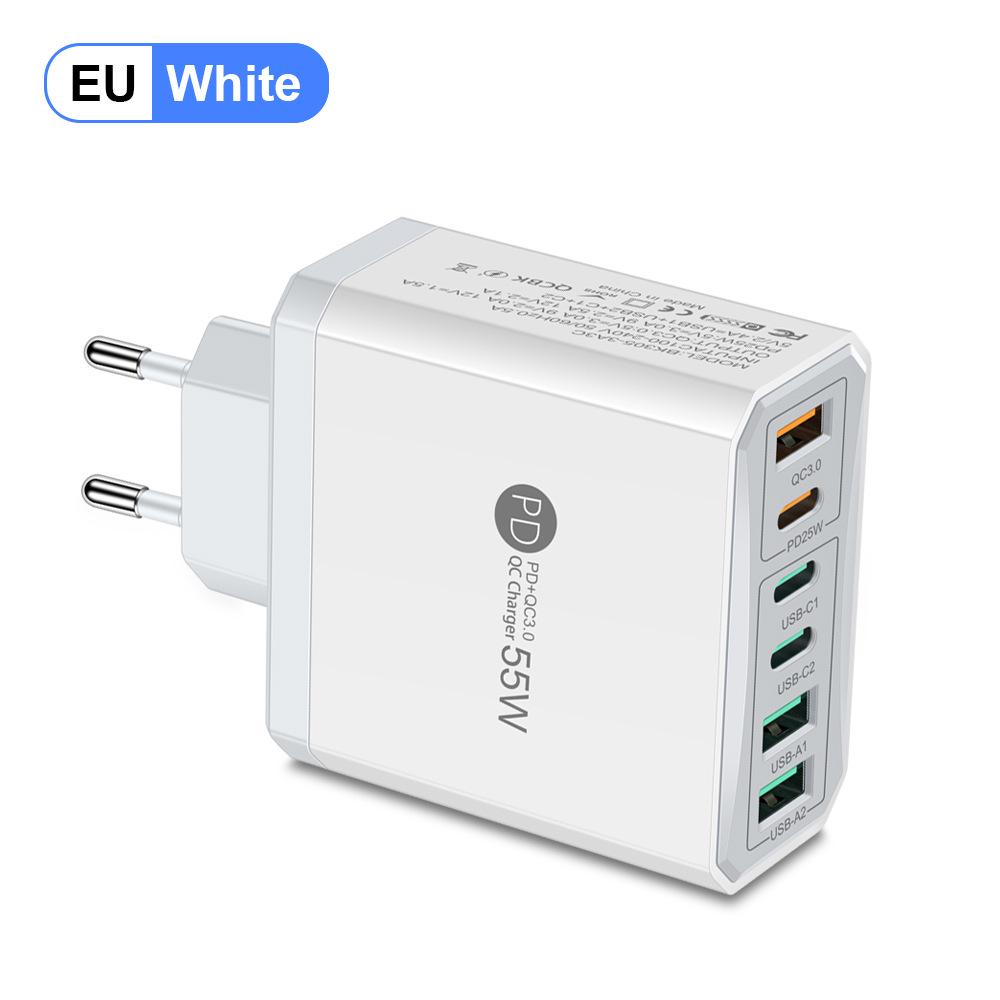 

PD55W Six-Port QC3.0 Fast Charger - European, American & British Standard