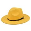 Retro Plush Jazz Multi Color Flat Big Brimmed Hat With Fashionable Personality