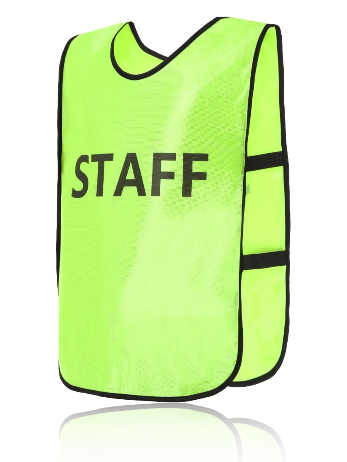 [Okima] Staff Bibs, 10-Pack, STAFF Vest, Unisex, One Size Fits All (STAFF, Yellow-Green)