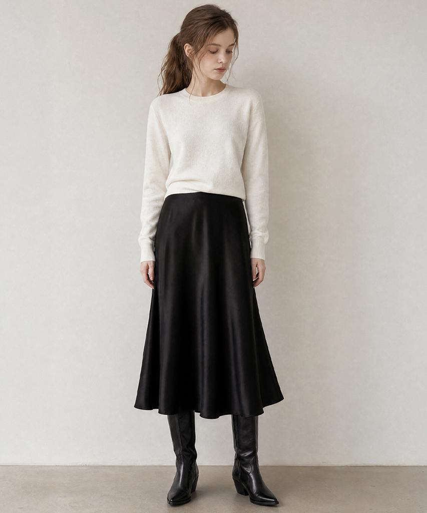 STAY WITH ME Wool Blend Crewneck Knit_Ivory