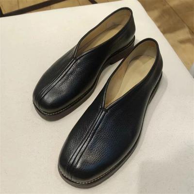 New Women Pumps Chunky Low Heel Retro Couple Leather Shoes Men Derby Shoes Thick Sole Platform Pumps Slip-on Loafers