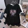 Women's Plus Size Loose Fit Round Neck Mid-Length Short-Sleeve T-Shirt (200/300/350 Jin)