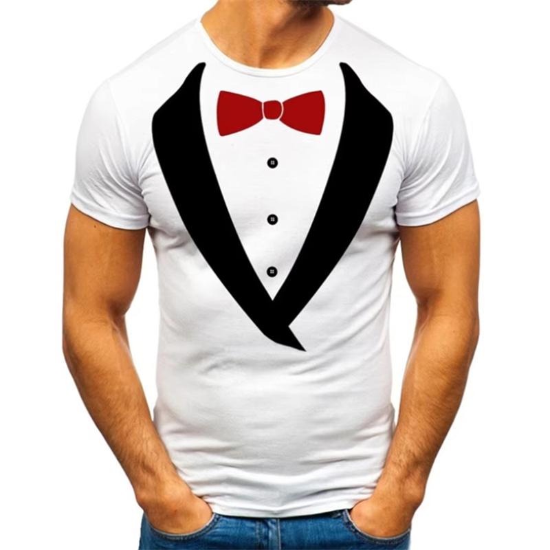 Lustige 3D-Druckanzug-Grafiken Herren-T-Shirts Sommermode Kurzarm-T-Shirts mit Rundhalsausschnitt Casual Oversize-T-Shirts für Herren