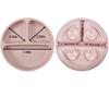 PandaEar 2 Pack Silicone Baby Suction Plates with 2 Spoons 2 Forks for Weaning Girls, Sectioned Divided Baby Weaning Plates, Toddler Dinner Plates Se