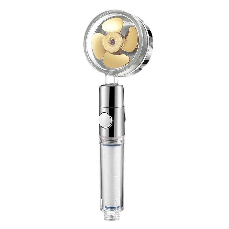 

Ручная вращающаяся турбинная душевая лейка 360° Высокое давление Экономия воды Распылитель Душевой фильтр Аксессуары для ванной комнаты золотой