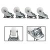 Parts Swivel Casters Homes White/silver With Rubber 4/12pcs Bearing Wheels Mount Ball Material Handling High Quality