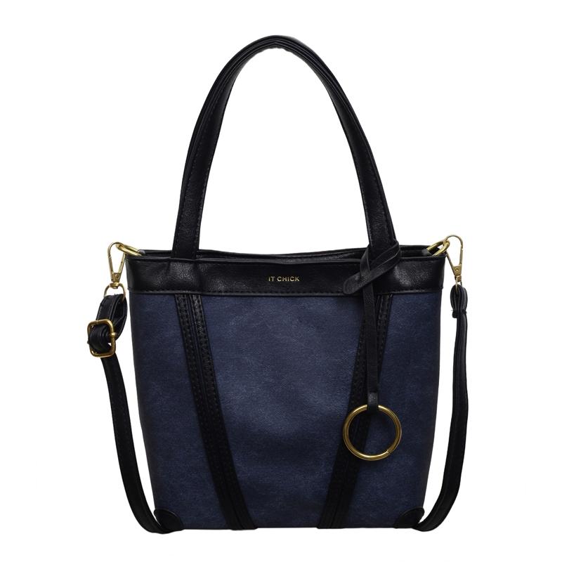Portable Denim Tote Bag Women's Shoulder Underarm Bucket Bag