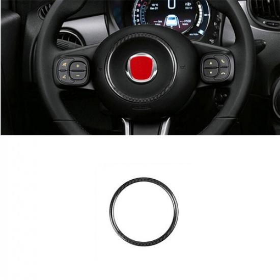 Real Hard Carbon Fiber Car Steering Wheel Circle Cover For Fiat 500 -