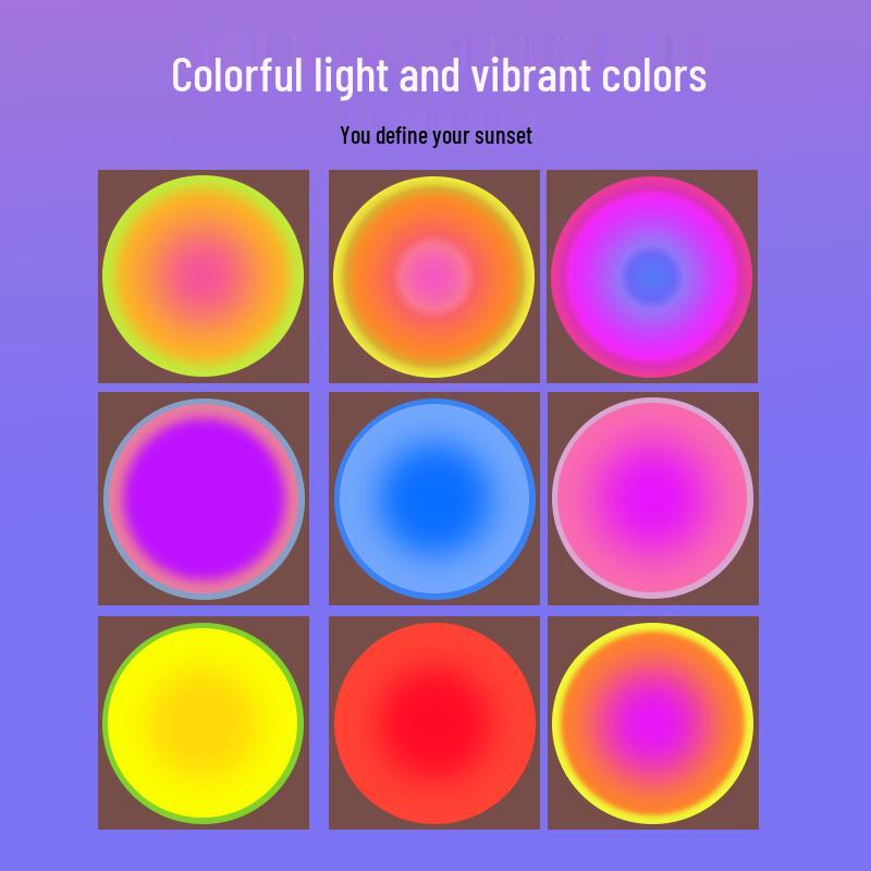 Sunset Lamp: Smart App Dimmable Light for Bedroom, Living Room, and Photography Decor.