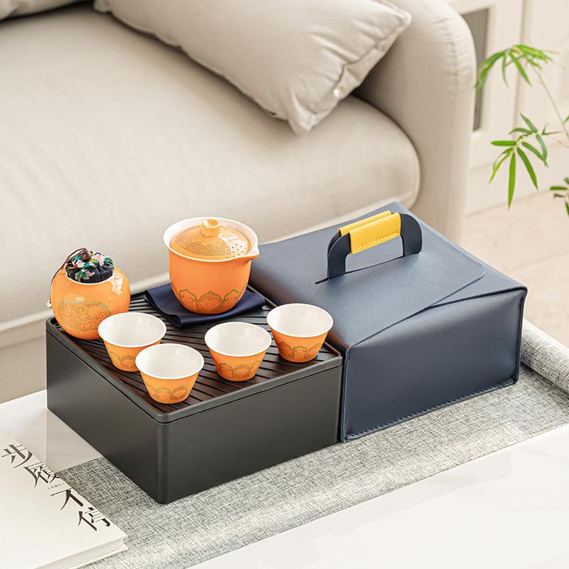Travel tea set small set portable express cup outdoor kung fu tea set business gift company souvenir