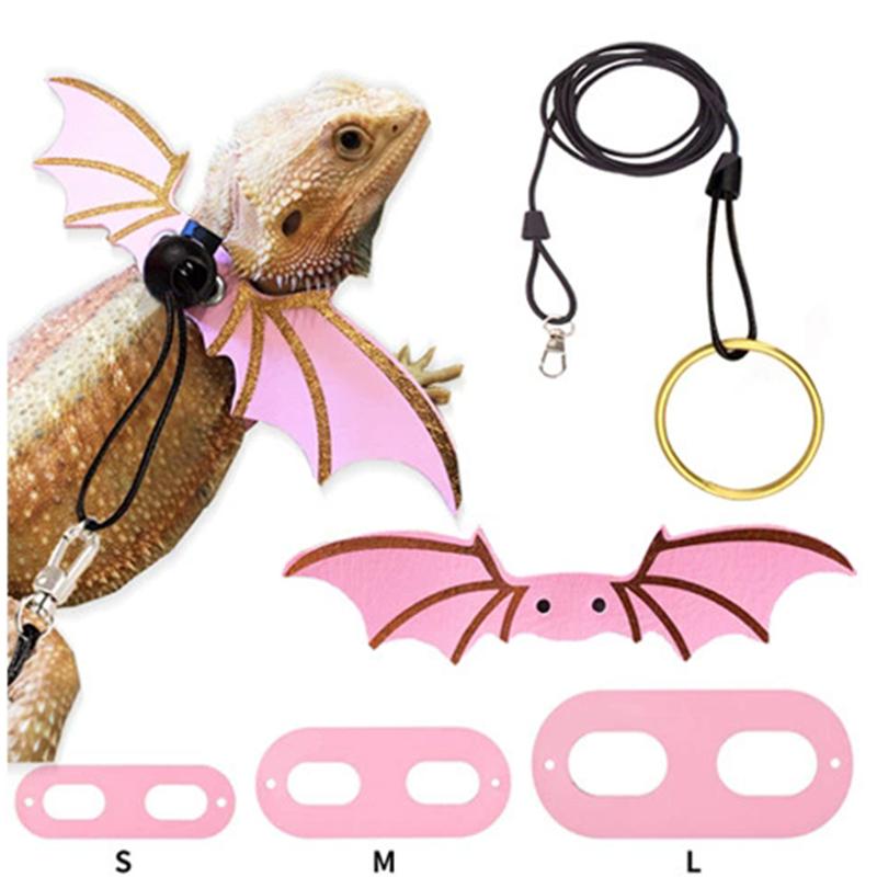 Lizard lead reptile walking lead gecko lead small pet lead colorful wing lead adjustable lizard lead for outdoor carrying
