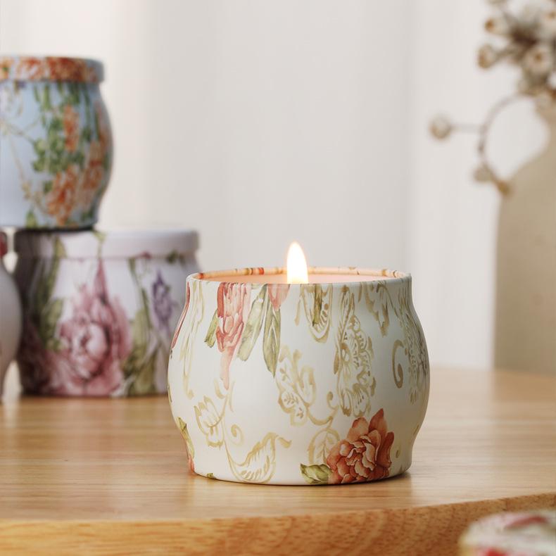 Creative Scented Soy Wax Candle Gift Box with Dried Flowers - Wedding Favor